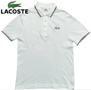 레어 라코스테 빅 크록 화이트 피케 셔츠 LACOSTE 사이즈 4