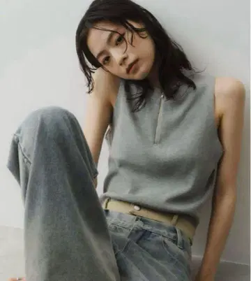 Knuth Marf half zip knit tank tops