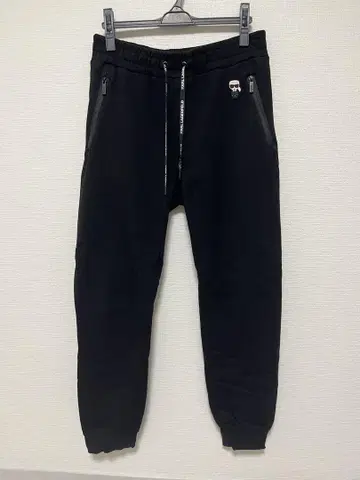 KARL LAGERFELD 블랙 스웨트 팬츠