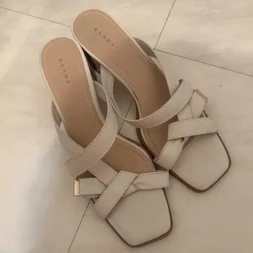 RANDA 스티치 트림 뮬 샌들 아이보리 L 사이즈