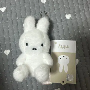 미피 키링 봉제 인형 화이트 약 10cm
