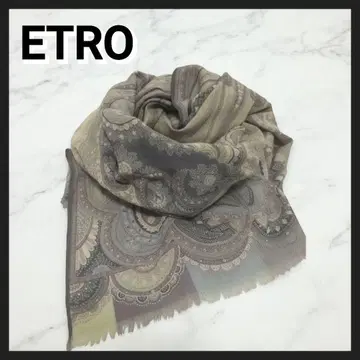 ETRO 대형 스톨 페이즐리 그레이