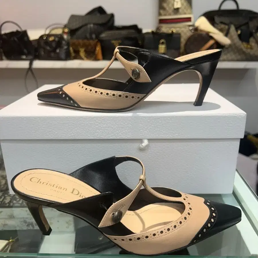 diorミュール36 CHRISTIAN DIOR Cotton Embroidered Dway Mule Slides Sandals