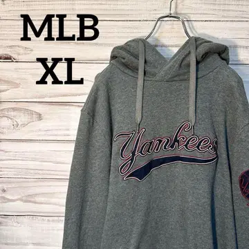MLB 풀오버 후드티 맨투맨 빅 로고 그레이 XL