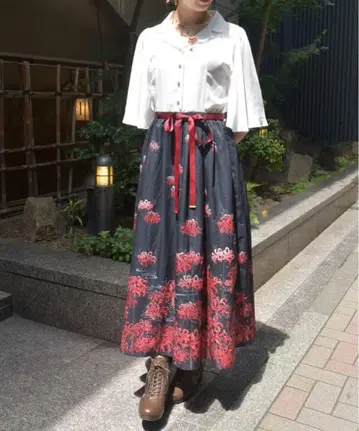 [ axes femme ] 피안화 꽃무늬 원피스 화이트