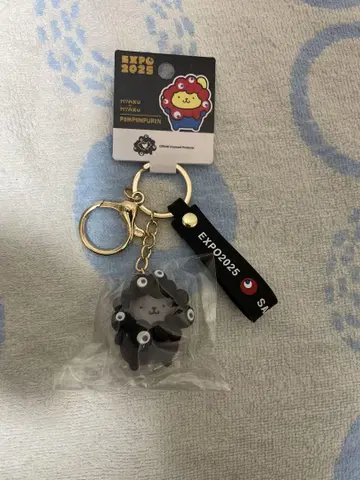 산리오 블랙 먐먐 폼폼푸딩 블랙 키링 만박