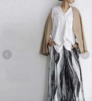 안티카 새상품급 인기 뉴앙스 패턴 플리츠 팬츠