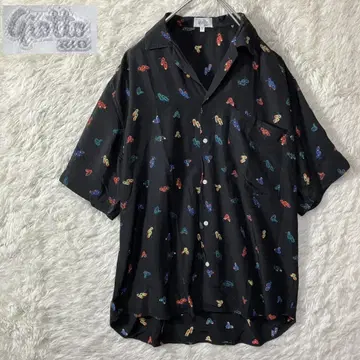새상품급 Giotto 조토 반팔 셔츠 스니커즈 패턴 올 패턴 블랙 M