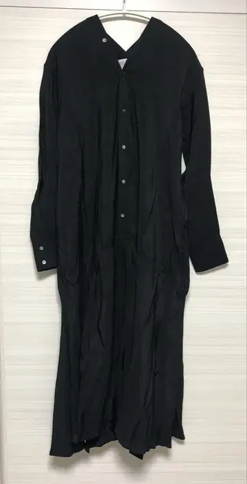 비어즐리 칼라리스 셔츠 원피스 블랙 롱 기장 긴팔