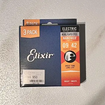 Elixir nanoweb 일렉 기타 줄 09-42 3팩