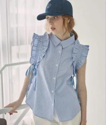 idem drawstring ribbon stripe shirt