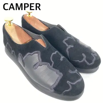 CAMPER 캠퍼 스웨이드 가죽 자수 슬립온 스니커즈 블랙 39
