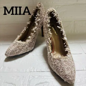 MIIA 트위드 프린지 펌프스 L (약 24cm)