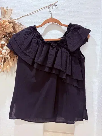 LOWRYSFARM 블라우스 아시메 프릴 개더