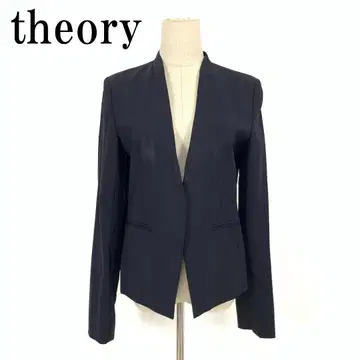 LA7580 Theory 띠어리 노카라 자켓 네이비 울 4