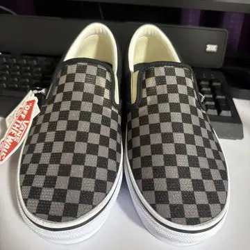 Vans Classic Slip-On 블랙/그레이 체크 US 9