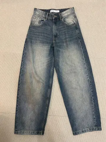 BERSHKA 신상: 슈퍼 배기 데님 GREEN-BLUE