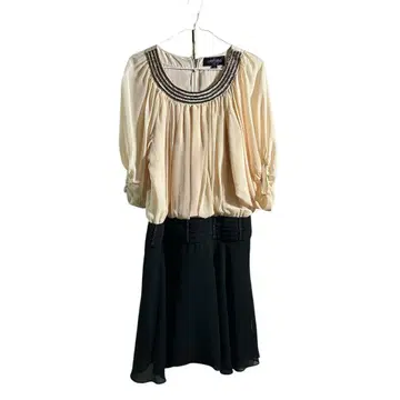 RUIRUE BOUTIQUE 아이보리 블랙 드레스