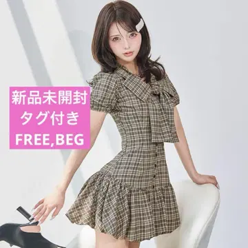 [미개봉 새상품] Darich 빅 리본 벌룬 체크 미니 원피스 FREE