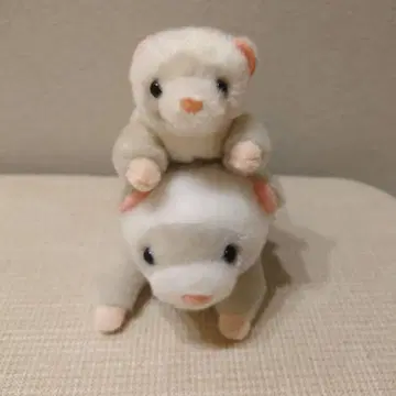 늘어지는 롱 페렛 스르링 세트 봉제 인형 그레이