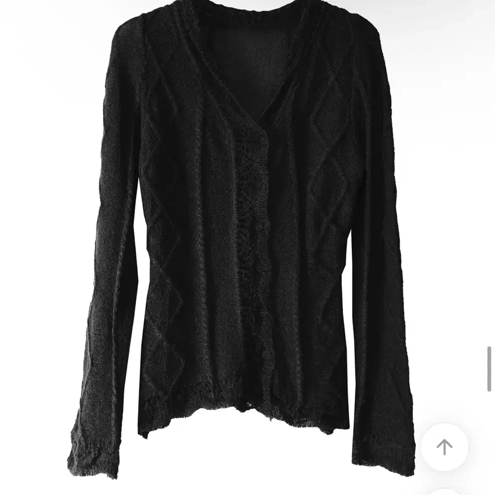トップス FEKETE KNIT FRILL CARDIGAN Chic One OA Nick Loose Fit Lace Frill Knit Cardigan Black on