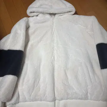 Cleorganic 플리스 자켓 XL 화이트 네이비