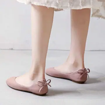 [새상품] 리본 포함 핑크 플랫슈즈