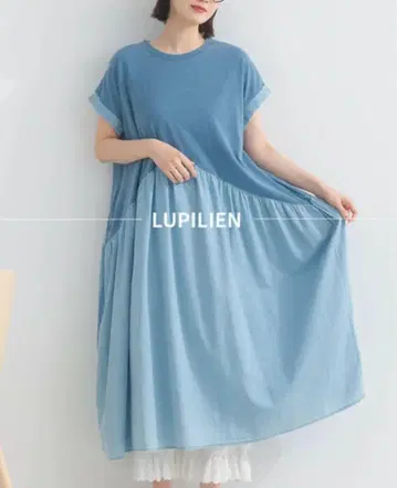 SALE lupilien 도킹 데님 원피스 라이트 블루