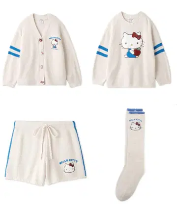 [ HELLO KITTY ] 헬로키티 니트 룸웨어 세트