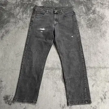Wrangler 랭글러 페인트 블랙 데님 배기 팬츠