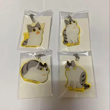지지 고양이 생활 아크릴 키링 4개 세트 후지히토