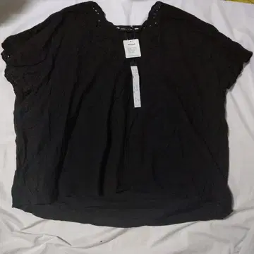neilikka 블랙 레이스 디테일 반팔 셔츠 큰 사이즈 5L 미사용