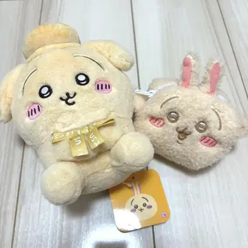 치이카와 토끼 앉은 봉제 인형 파우치 세트