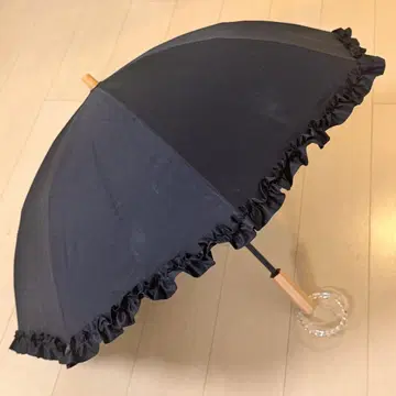 선배리어 접이식 양산 2단 프릴 블랙