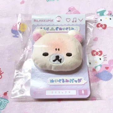 산엑스 코리락쿠마 이모지즈 봉제 인형 배지