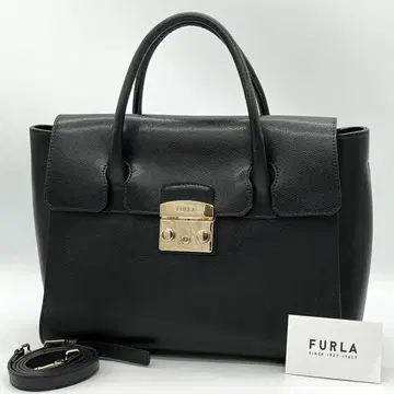 [컨디션 최상] FURLA 메트로폴리스 사첼 핸드백 블랙