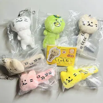 전 6종 컴프 세트 열빙어 고양이 봉제 인형 스트랩 가챠