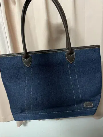 리바이스 레어 데님 토트백 다크 블루 가죽 levis