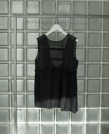 안누크 anuke Sheer Peplum Tops 블랙 FREE
