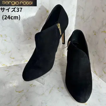 세르지오로시 스웨이드 부티 블랙 사이드 지퍼 37 사이즈(24cm)