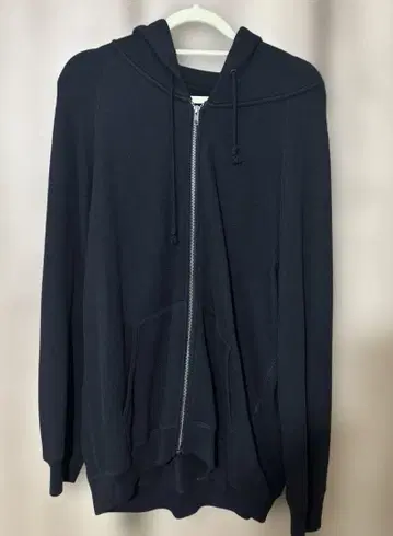 옛날 제법으로 짠 스웨트 풀 집업 후드티 L