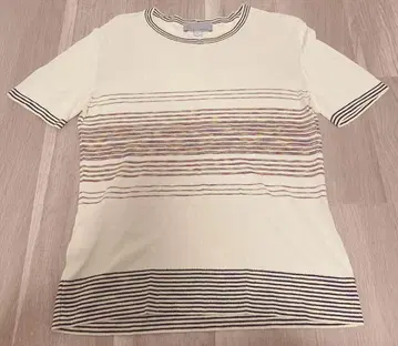 MISSONI 미쏘니 이탈리아제 아이보리 스트라이프 반팔 니트