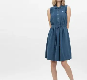 LACOSTE 인디고 슬리브리스 폴로 드레스 36 사이즈