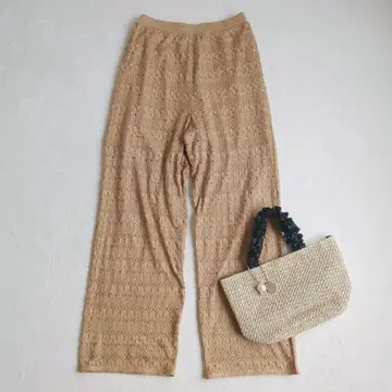 제이에프레디메이드 전체 레이스 와이드 팬츠 내추럴 에포트리스 F