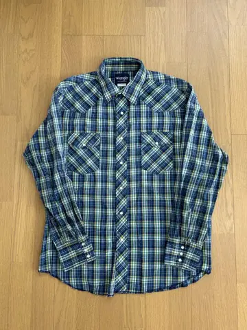 Wrangler 체크 무늬 긴팔 웨스턴 셔츠