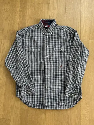 TOMMY HILFIGER 체크 무늬 긴팔 셔츠 L 사이즈