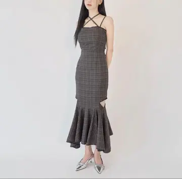 YILON CUTOUT CHECK OP GRAY