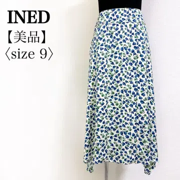 INED 꽃무늬 비대칭 플레어 스커트 9 일본제 봄/여름 코디