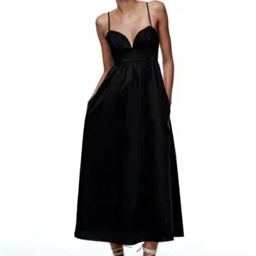 ZARA 자라 포플린 미디 원피스