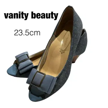vanity beauty 데님 리본 펌프스 23.5cm 오픈토